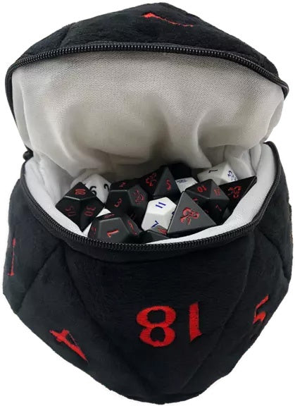 UP Dice Bag Plush D20 Black Red