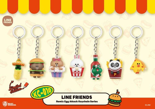 Line Friends KC-010 Egg Attack Action Keychain