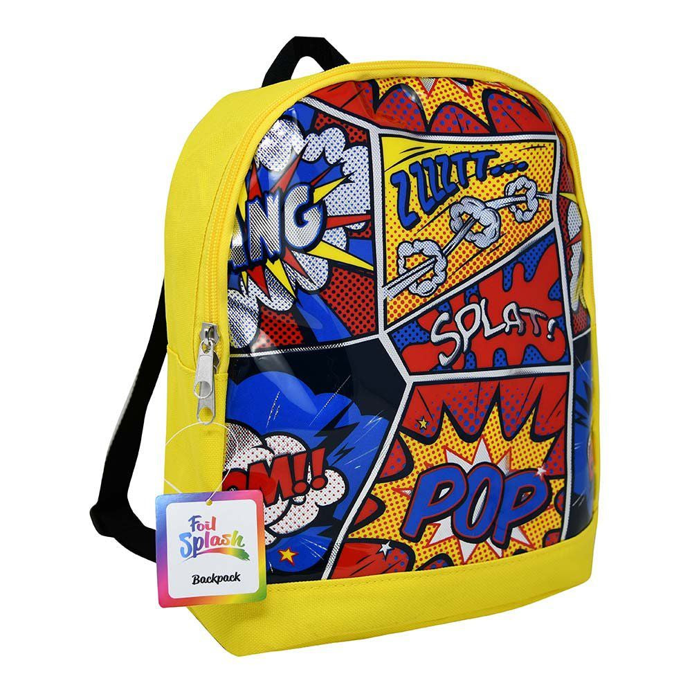 Boys Comic Print 11 x 9" Mini Backpack with PVC print