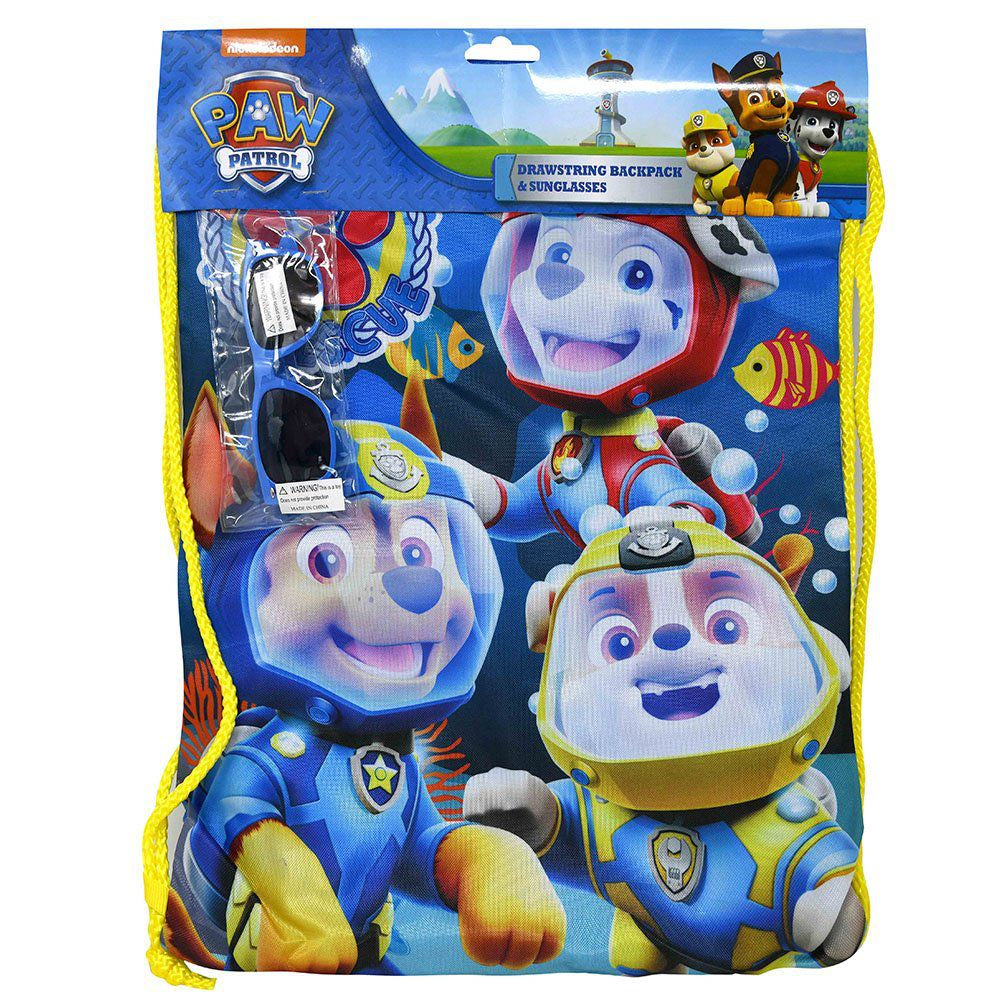 Paw Patrol Drawstring Backpack W/ Sunglasses