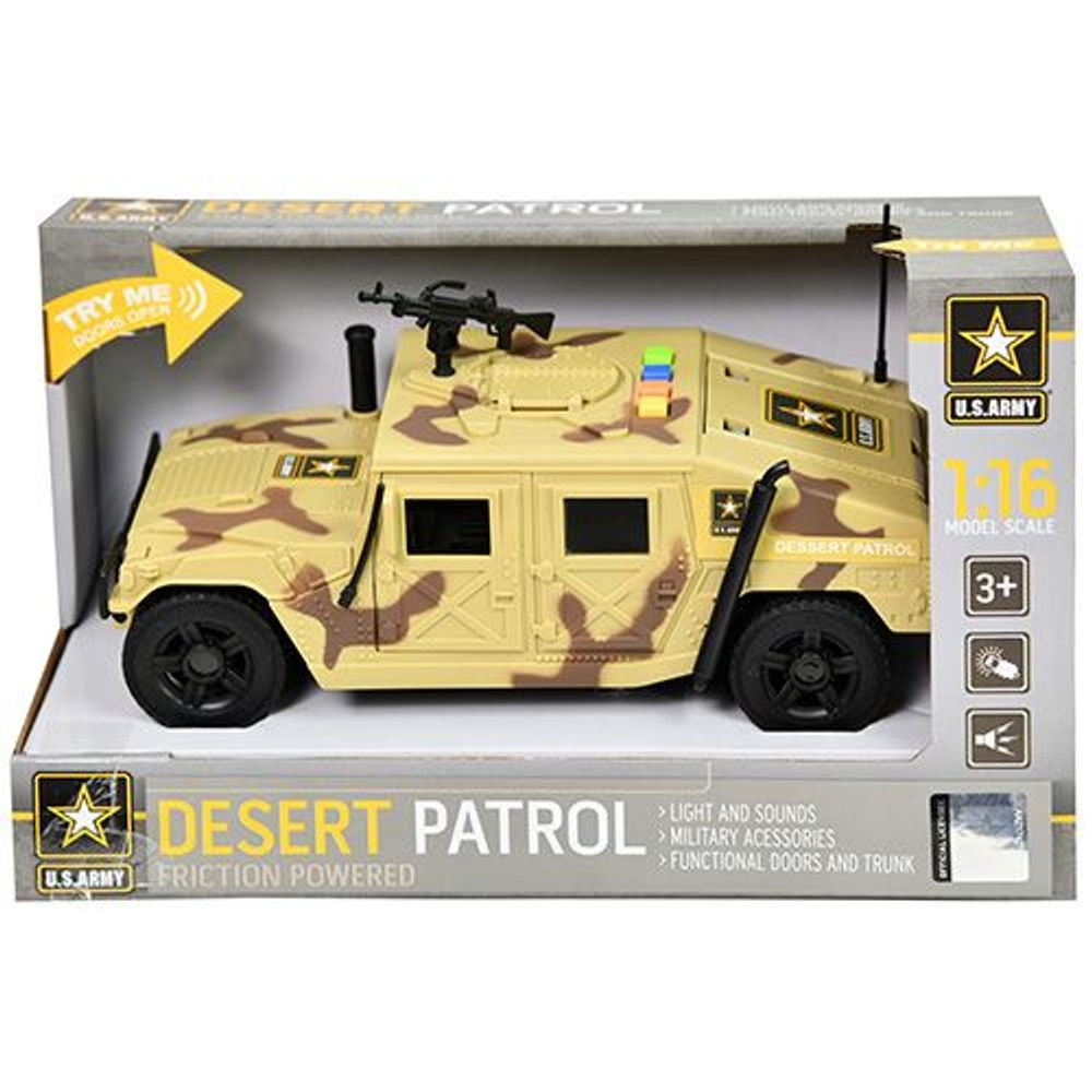 USA Army Friction Desert Patrol Vehicle Kids Toy Car