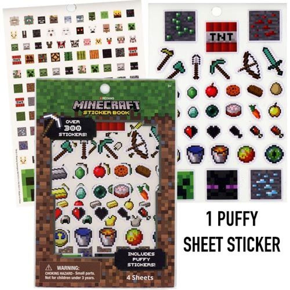 Minecraft Sticker Book w/ Puffy Stickers