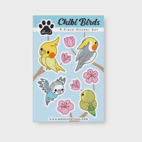 Chibi Birds Sticker Sheet