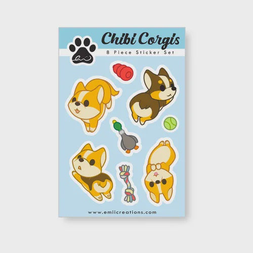 Chibi Corgi Sticker Sheet