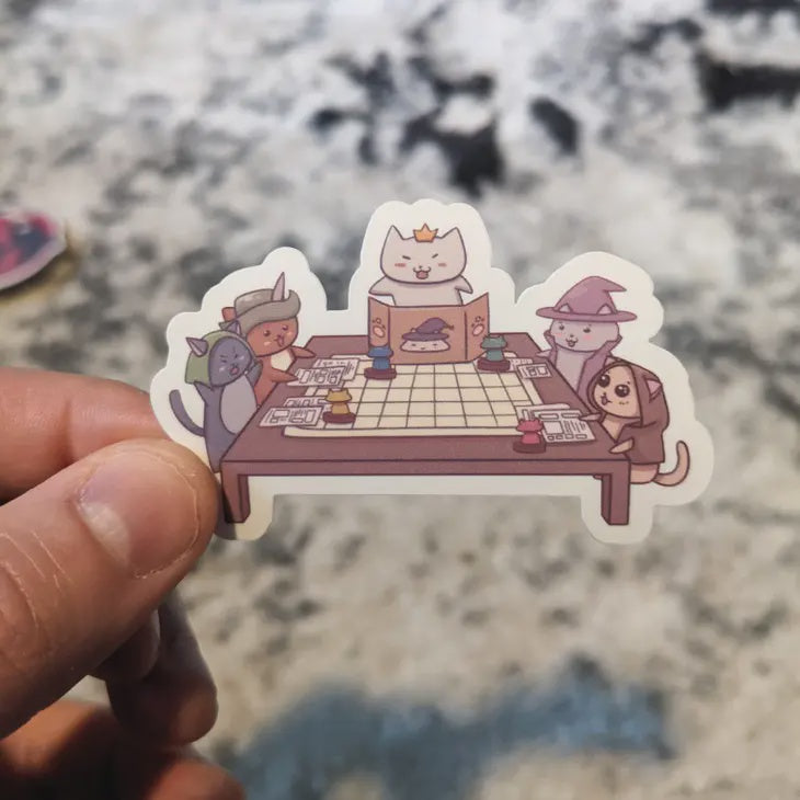 Cats Playing RPG Tabletop Gaming Sticker