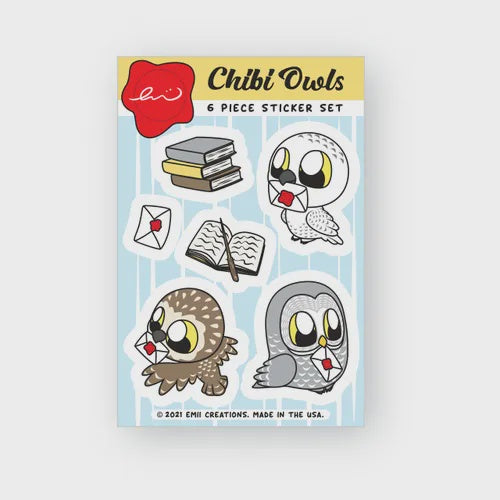 Chibi Owls Sticker Sheet