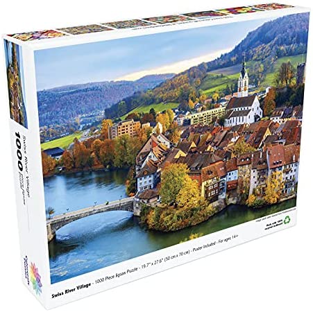Swiss River Village - 1000 Piece Jigsaw Puzzle