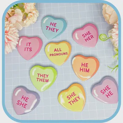 Heart Pronoun Buttons