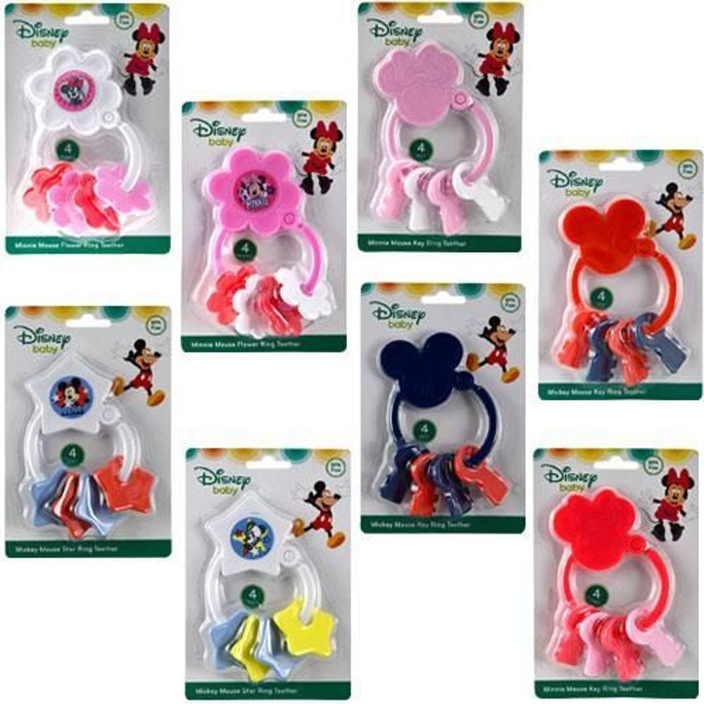 Mickey & Minnie Key Ring Teether on Blister Card