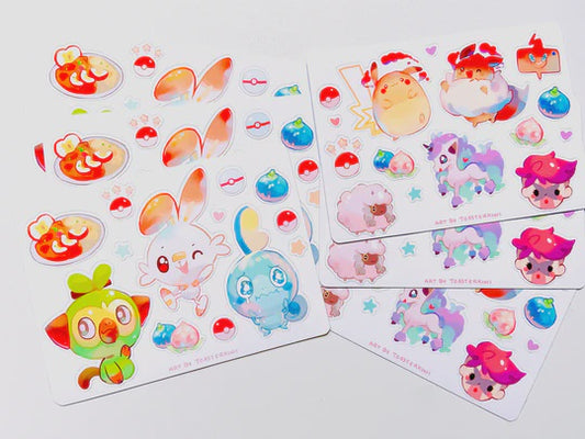 Galar Pokemon Friends (Pikachu, Eevee) Sticker Sheet