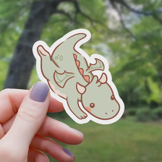 Chibi Swimming Dragon Sticker