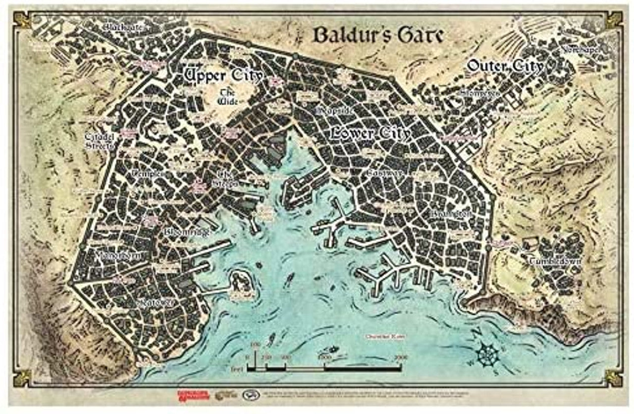 DnD Game Mat Baldur's Gate Map
