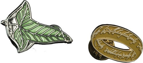 WETA Workshop - Lord Of The Rings - Elven leaf and One Ring Pin Set