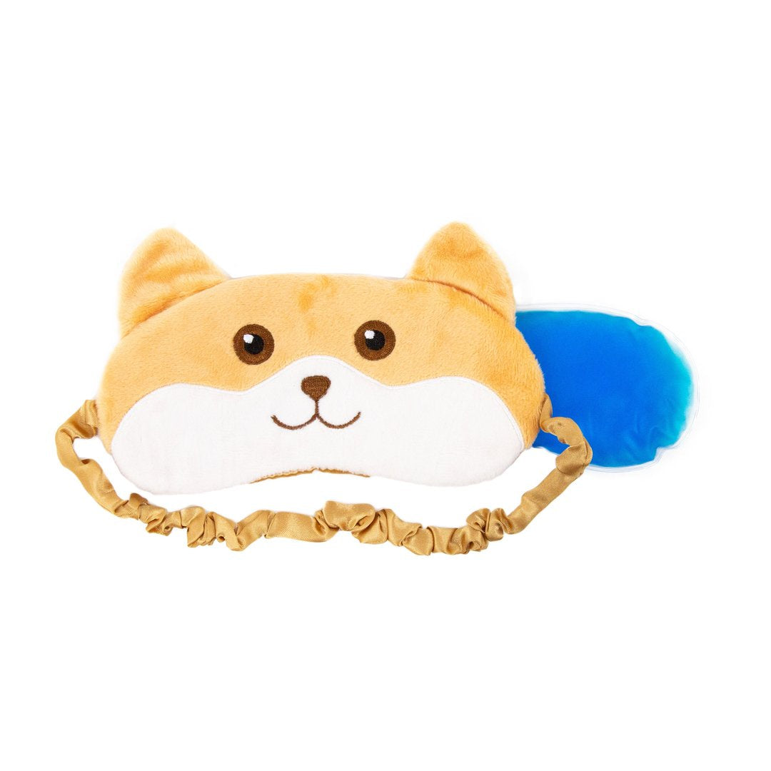 Corgi Sleeping Eye Mask with Cooling Gel Pad Eyes Open
