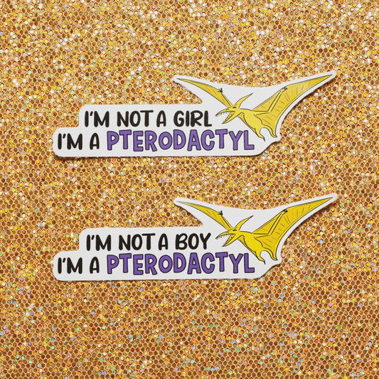 "I'm not a Girl/Boy I'm a Pterodactyl" Sticker