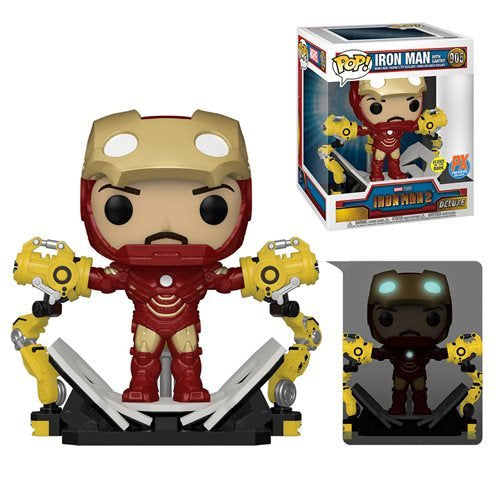 Disney Marvel Deluxe Funko Pop! Ironman with Gantry (Glows in the Dark)(PX Previews Exclusive)