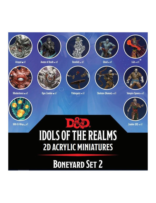Dungeons & Dragons: Idols of the Realms 2D Acrylic Miniatures - Boneyard Set 2