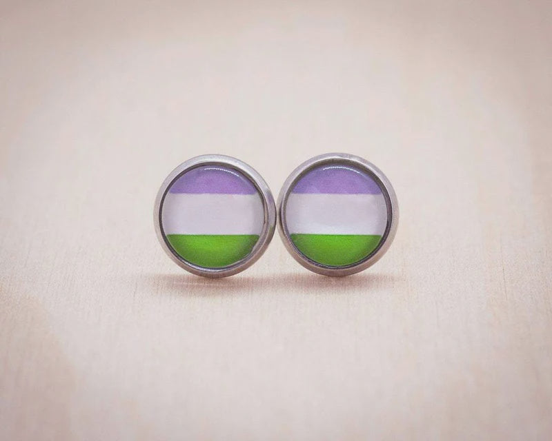 Genderqueer Flag Pride Earrings