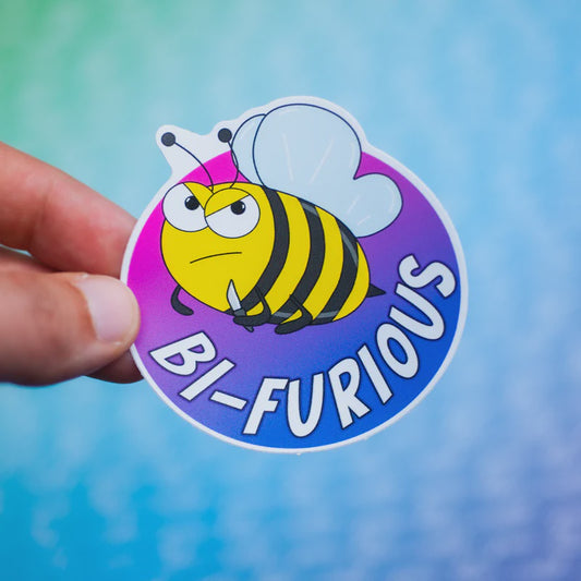 "Bi-Furious" Sticker