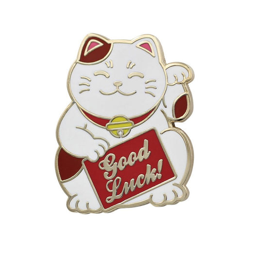 White and Red Lucky Cat