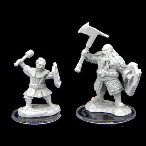 Critical Role Unpainted Miniatures: Kymal Militia Brawler & Jorenn Militia Holy Axeman